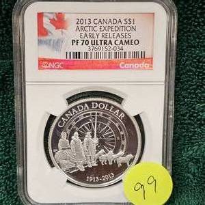lot 99 image: NGC PF70 Ultra Cameo 2013 Canada S $1