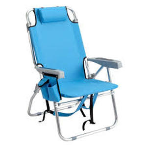 lot 13 image: Karl home 38.2 in. Blue Aluminum And 600D Polyester Fabric Adjustable Beach Chair Customer Returns See Pictures