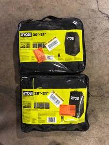 lot 16 image: Lot of RYOBI Weatherproof, UV Resistant Cover for 20 in. and 21 in. Walk Behind Lawn Mowers Customer Returns See Pictures
