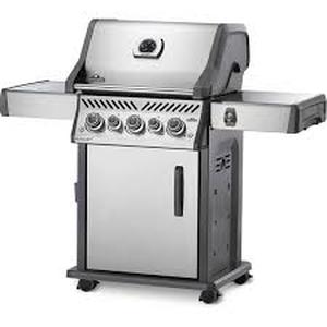 lot 31 image: NAPOLEON Rogue 3-Burner Propane Gas Grill in Stainless Steel with Infrared Rear and Side Burners  Customer Returns See Pictures