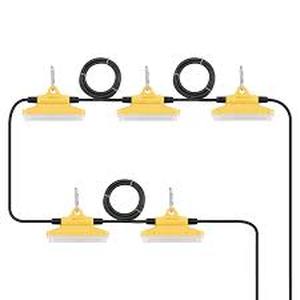 lot 52 image: VEVOR 50 ft. Construction String Lights 75W 7500LM 5PCs String Work Light 5000-5500K with Hanging Hooks for Construction Site  Customer Returns See Pictures