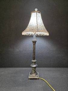 lot 182 image: Lamp with leopard print shade