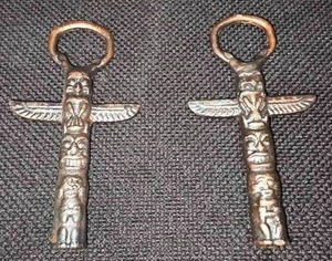 lot 187 image: 2 Iron totem pole bottle openers