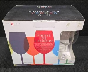 lot 204 image: (new in box) Fine European Wine Glasses, Titanium Crystal Glasses