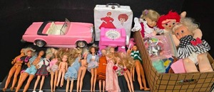 lot 211 image: Vintage Barbie Convertible, Knit-Magic, Twirly-Curls machine and so much more