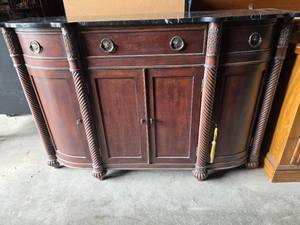lot 229 image: Fancy Lillian August Hardwood cabinet with Black Marble Top