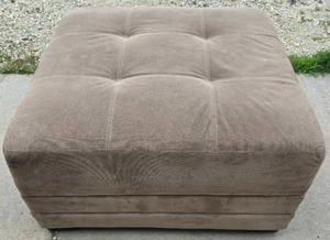lot 234 image: Beige Tope Suede Ottoman