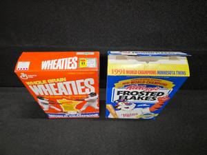lot 257 image: 1991 Minnesota Twins world series baseball champions (Cereal Boxes)