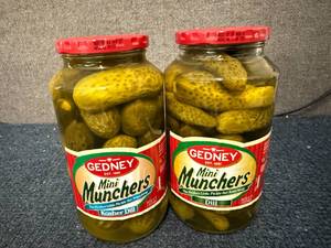 lot 182 image: 2 Jars of Gedney Mini Muchers Pickles