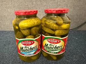 lot 183 image: 2 Jars of Gedney Mini Muchers Pickles