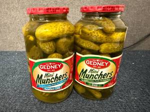 lot 184 image: 2 Jars of Gedney Mini Muchers Pickles