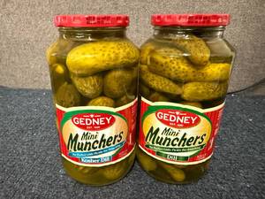 lot 185 image: 2 Jars of Gedney Mini Muchers Pickles