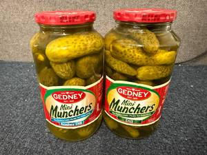 lot 186 image: 2 Jars of Gedney Mini Muchers Pickles
