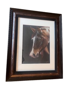 Framed Original Artwork of Horse Portrait
