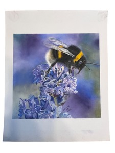 lot 15A image: Original Artwork Bumblebee on Lavender