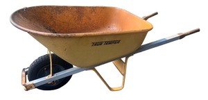 lot 39 image: Yellow Steel True Temper Wheelbarrow