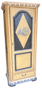 lot 41 image: Handcrafted Musical Theme Armoire with Piano Key Detail