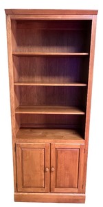 lot 53 image: Solid Wood Bookcase with Adjustable Shelves & Lower Cabinet