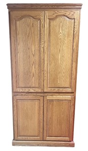 lot 54 image: Tall Wooden Storage Cabinet with Adjustable Shelves