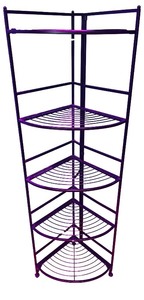 lot 75 image: Black Metal Corner Stackable Storage Shelf with Four Tiers