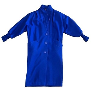 lot 90 image: New York Girl Blue Wool-Blend Overcoat with Pockets