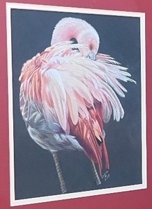 Original Flamingo Artwork - Framed