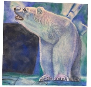lot 9A image: Original Pastel Artwork of Polar Bear