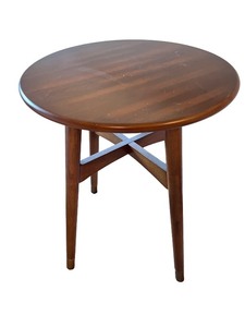 lot 59 image: Round Mid-Century Modern Wooden Side Table