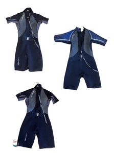 lot 92 image: Group of 3 Adult Short Sleeve Wetsuits - Assorted Sizes for Women and Men