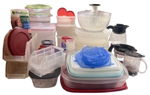 lot 116 image: Large Collection of Kitchen Storage Containers with Salad Spinner