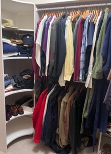 lot 132 image: Mens Clothing Collection Size Medium to Large with Coats, Shirts, Shoes and Accessories