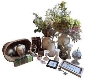 lot 144 image: Large Lot of Decorative Home Decor Accents and Vases