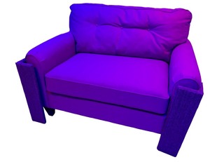lot 65 image: Beige (Not Purple)  Upholstered Loveseat with Button-Tufted Back
