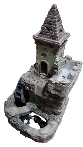 lot 193 image: Tower Castle Water Fountain with Wheel and Power Adapter