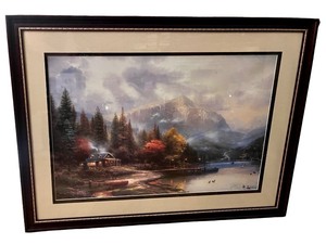lot 197 image: Thomas Kinkade Signed Lithograph The End of a Perfect Day III Framed Art