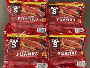 lot 35 image: 4 Packs of Bar-S Classic Franks Hot Dogs