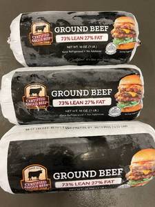 lot 42 image: Set of 3 Certified Angus Beef Ground Beef 16 oz Packages