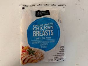 lot 405 image: EE. 3lbs Boneless Chicken Breasts-Possible 12 Cut Slit From Case Opening
