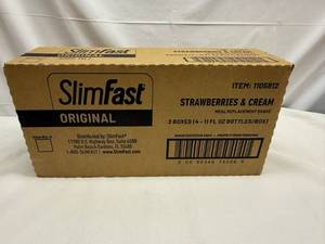 lot 53 image: 12x 11oz Slimfast Strawberries & Cream