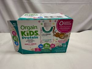 lot 54 image: 12x 8.25oz Orgain Kids Protein Shakes-Fruity Cereal