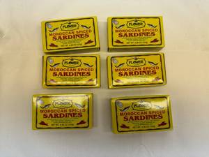 lot 79 image: 6x 4.38oz Flower Moroccan Spiced Sardines