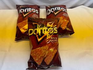 lot 105 image: 3x 9.25oz Doritos Spicy Nacho