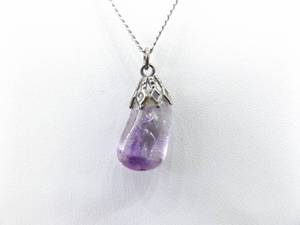 lot 55 image: .925 Sterling Silver Amethyst Pendant Necklace