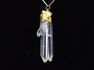lot 60 image: .925 Sterling Silver Healing Crystal Vermeil Pendant Necklace