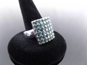 lot 66 image: .925 Sterling Silver Topaz Cluster Ring Size 8
