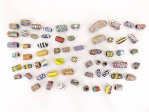 lot 80 image: Lot of Antique Venetian Millefiori African Trade Beads