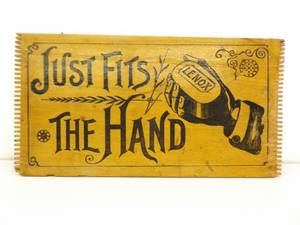 lot 7 image: Antique Lenox Soap Wood Crate Sign