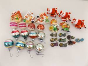 lot 18 image: Lot of Vintage Blow Mold, etc. Christmas Ornaments