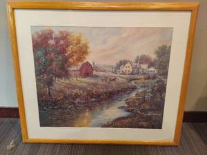 lot 63 image: Carl Valente Framed Art