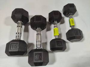 lot 96 image: Sets of Weights (15lb & 8lb)